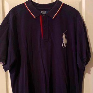 Blue Ralph Lauren Polo with Big White Horse